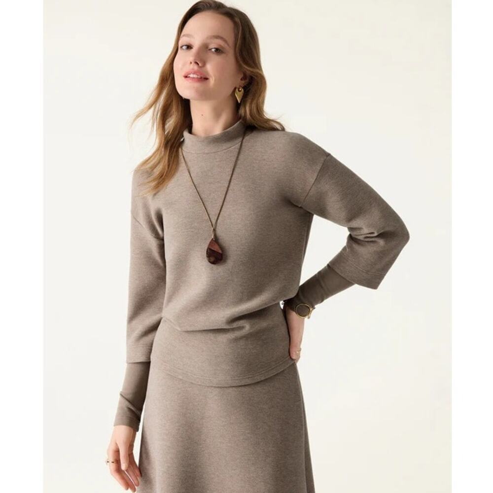 OGL Top Mockneck Sleeve Warmer FuzzLuxe Heather Tapestry Size Small NEW